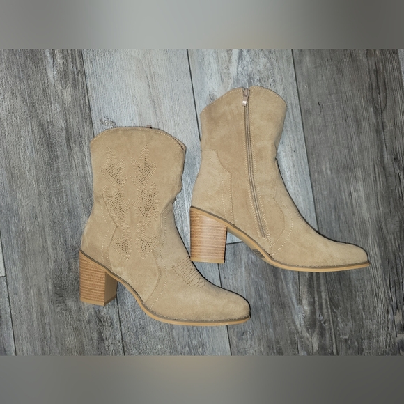 Tan Suede Ankle Boots - Picture 2 of 7
